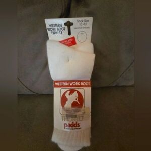Socks, Thor White Casual Boot Western Socks Size 10-13